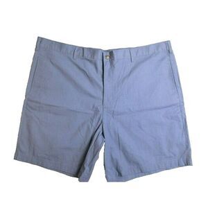 Haband Shorts Adult 46 Blue Flat Front Chino Casual Outdoor 8" Inseam‎ Mens